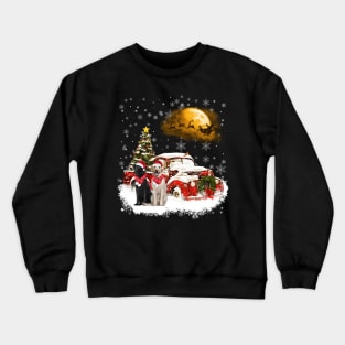 Red Truck Xmas Tree Two Labradors Christmas Crewneck Sweatshirt